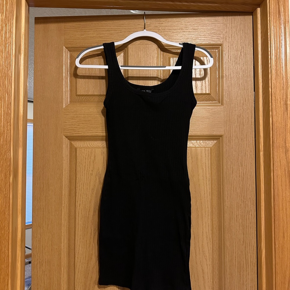 SHEIN black ribbed tank mini dress